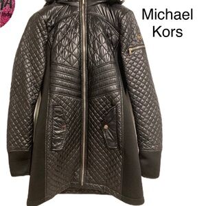 Michael Kors Kids Black Quilted Puffer Coat